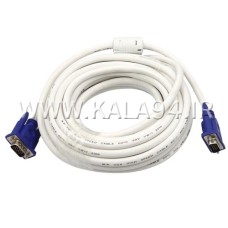 کابل 10 متر VGA مارک H-Cable سفید / نویزگیردار و دارای شیلد دو طرفه / جنس متفاوت و فوق العاده مقاوم / تمام مس واقعی / تک پک شرکتی
